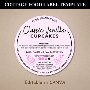 Étiquette alimentaire Cottage | Étiquette de cuisson Cottage | Étiquette alimentaire imprimable | Étiquette de produits de boulangerie maison | Stickers Boulangerie Maison | Modèle d'étiquette d'ingrédient