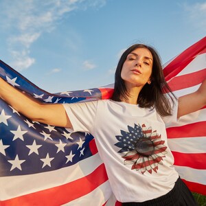 US Patriotic Sunflower, 4th July sunflower png, American Flag Sunflower Png, Patriotic Sunflower, USA PNG Designs, American Sunflower png.