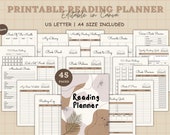 Book Reading planner bundle printable,Reading planner 2024,printable reading challenge,Book review log book,Monthly Reading journal minimal