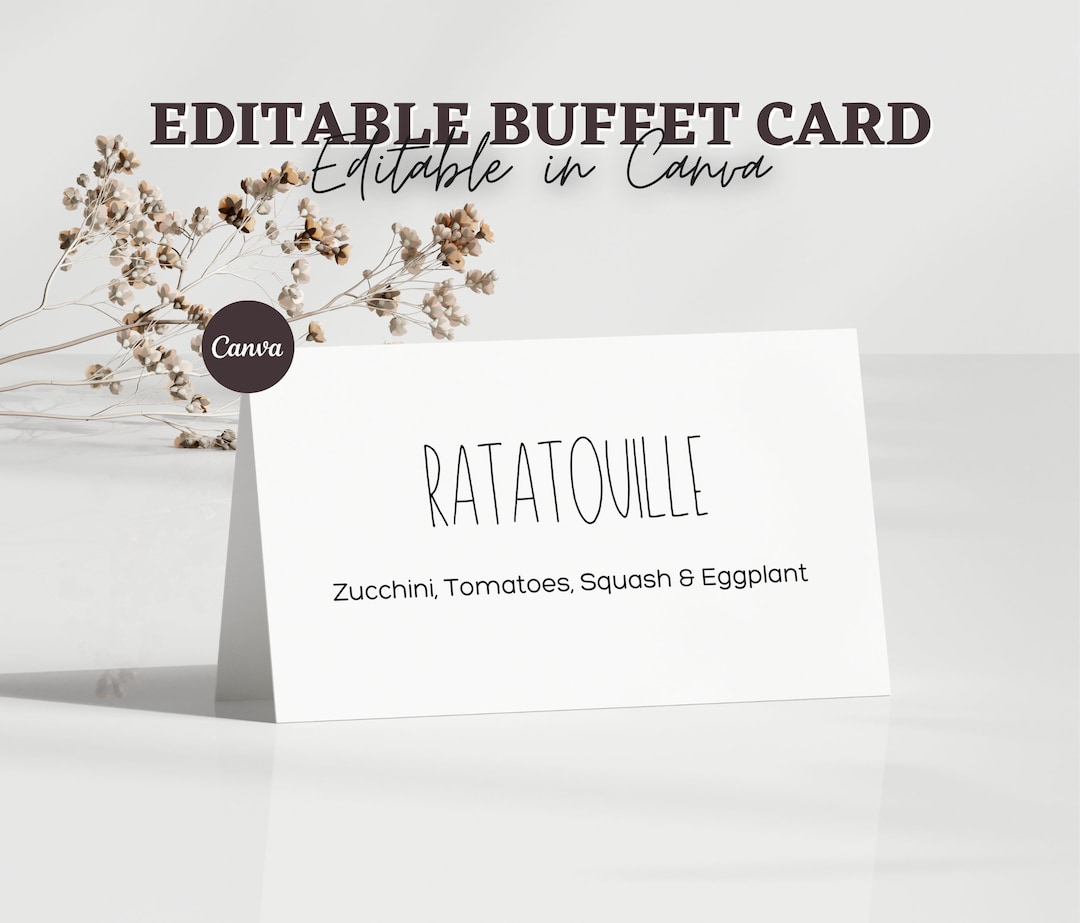 Minimalist Buffet Card Template Food Label Modern Wedding Buffet Minimalist Buffet Card Template Food Label Modern Wedding Buffet