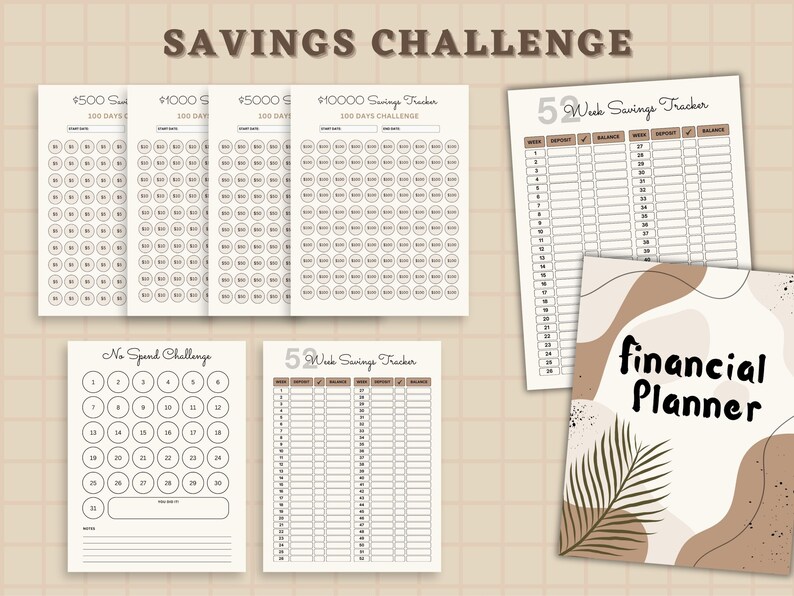 Budget Planner Printable PDF, Financial Planner Printable, Budgeting Binder, Finance Tracker Bundle, Paycheck Budget Template, Canva Edit.