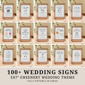 Paquete de carteles para boda, carteles minimalistas modernos para mesa de recepción, carteles para despedida de soltera, juego de boda moderno, cartel de boda DIY, Canva.