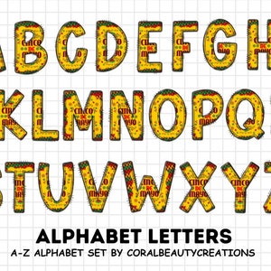 Fiesta Doodle Alphabet Bundle, Fiesta PNG Letters, Numbers & Accessories, Cinco de Mayo Clipart, Mexican Font, Fiesta Clipart, Alphabet PNG