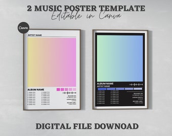 Modelo de pôster de capa de álbum Canva | Pôster de álbum Canva | Pôster de música digital personalizável | Pôster de álbum | Personalize a impressão do álbum.
