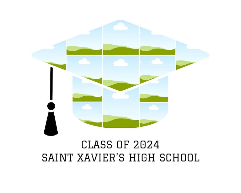 Graduation Photo Collage, Class of 2024 Graduation Collage, Graduation Cap Collage, Class of 2024, Grad Photo Senior Gift Picture Collage.