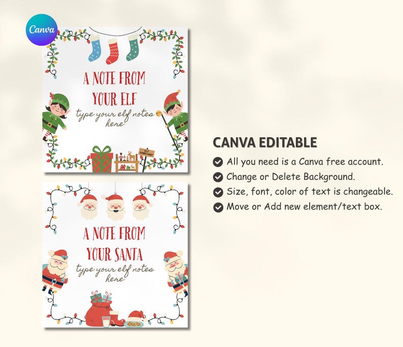 A Note From Your Elf, Elf Notes Template, Christmas Elf Notes, Santa ...
