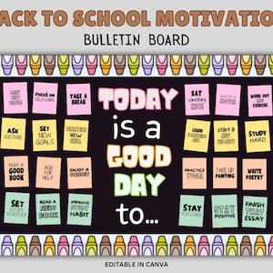 Back to School Motivational Bulletin Board, Bulletin Board Kit, Back to School Bulletin Board, welcome bulletin board, colorful crayon.
