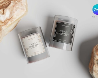 Modern Candle Label Template, Editable Candle Label Design, Customizable Candle Tin Label Template, Canva Template DIY Candle Sticker, Canva
