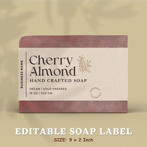 Printable Soap Label Download, Canva Template, Soap Wrap, Custom Soap Label Template, Body Product Label Template DIY Jar Label Design,Canva
