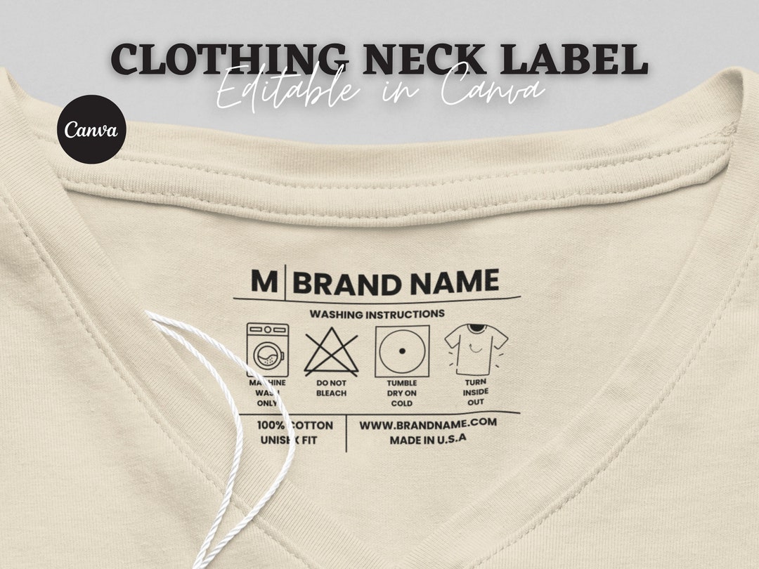 Clothing Neck Label Template Custom DIY Canva Editable Template Clothing Neck Label Template Custom DIY Canva Editable Template