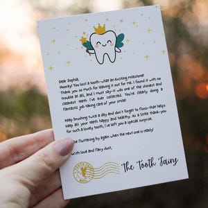 Editable Tooth Fairy Receipt Printable Certificate, Tooth Fairy Printable, Realistic Tooth Fairy Letter, Kids Tooth Fairy Letter, Lost Tooth