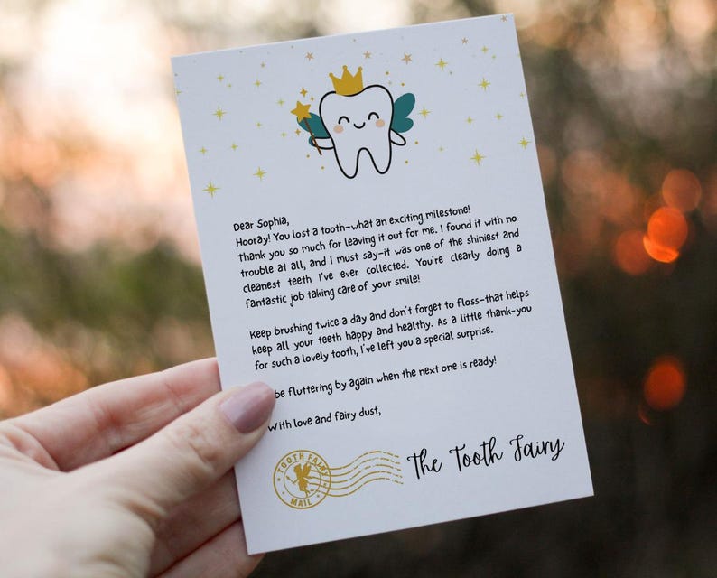 Editable Tooth Fairy Receipt Printable Certificate, Tooth Fairy Printable, Realistic Tooth Fairy Letter, Kids Tooth Fairy Letter, Lost Tooth