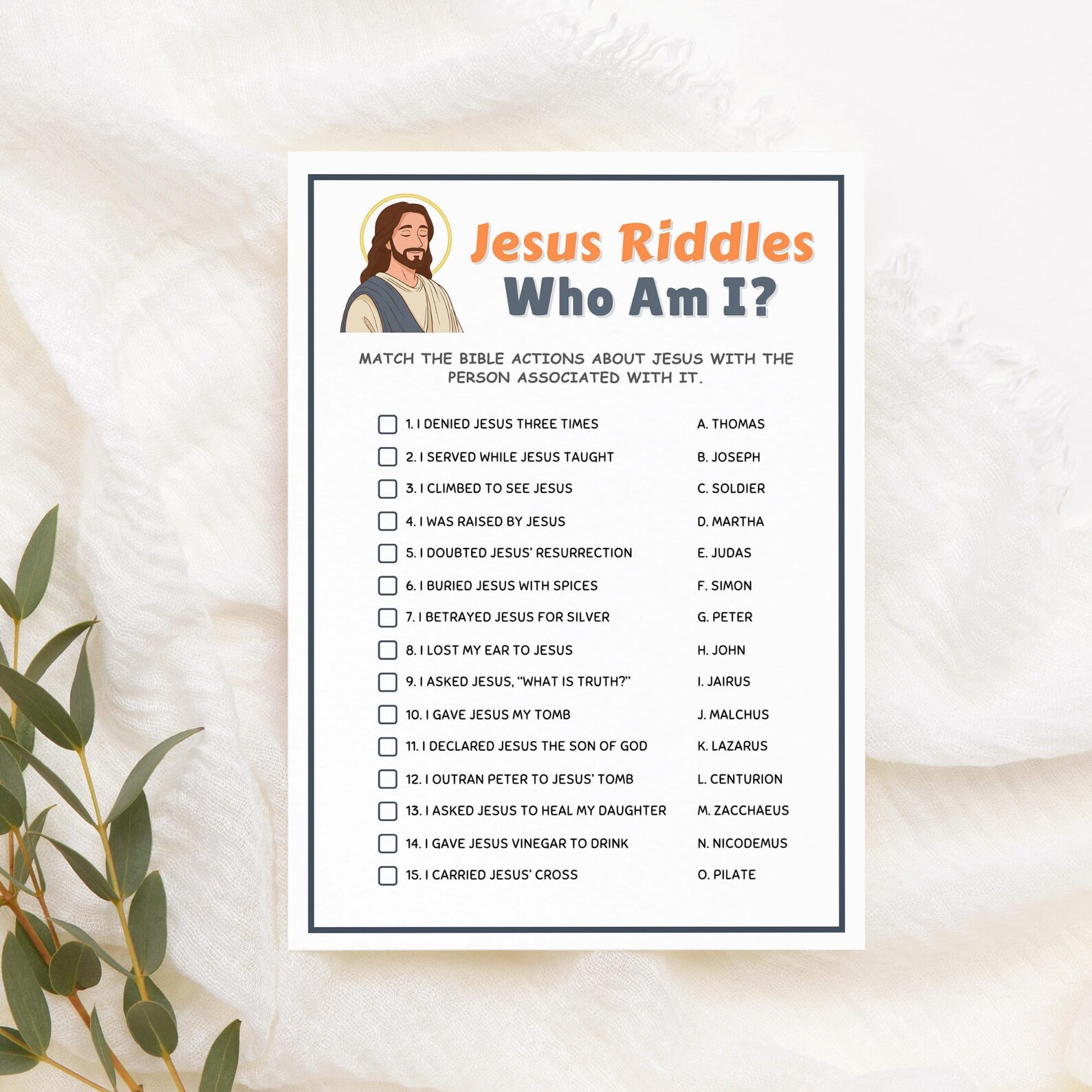 Jesus Miracle Riddles Bible Games, Jesus Riddles, Who Am I, Bible Games for Kids & Adults ...