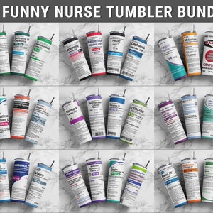 40 lustige Krankenschwester Tumbler Wrap Bundle, lustige Tumbler Wrap, 20 Unzen Skinny Tumbler Sublimation Design, lustige Krankenschwester Geschenk, PNG Datei digitaler Download.