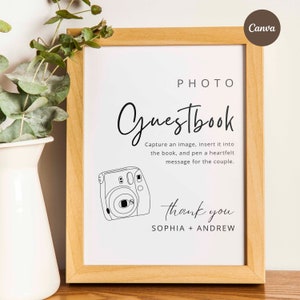 Photo Guestbook Sign, Photo Guestbook Sign Printable, Photo GuestBook Sign Template, Polaroid Wedding Sign, Leave A Photo, Snap It Shake it