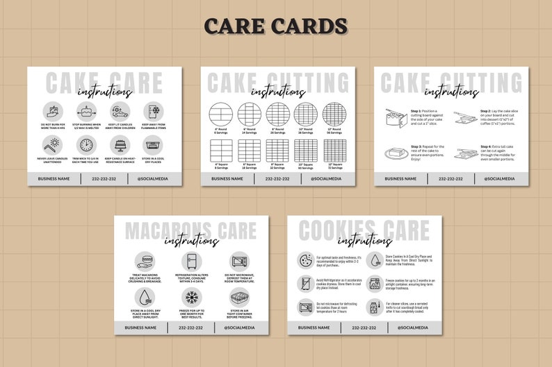 Cookie Order Form | Bakery Order Form | Bakery Business Forms | Care Instructions | Cake Business Cards | Price List | Daily Planner | Canva