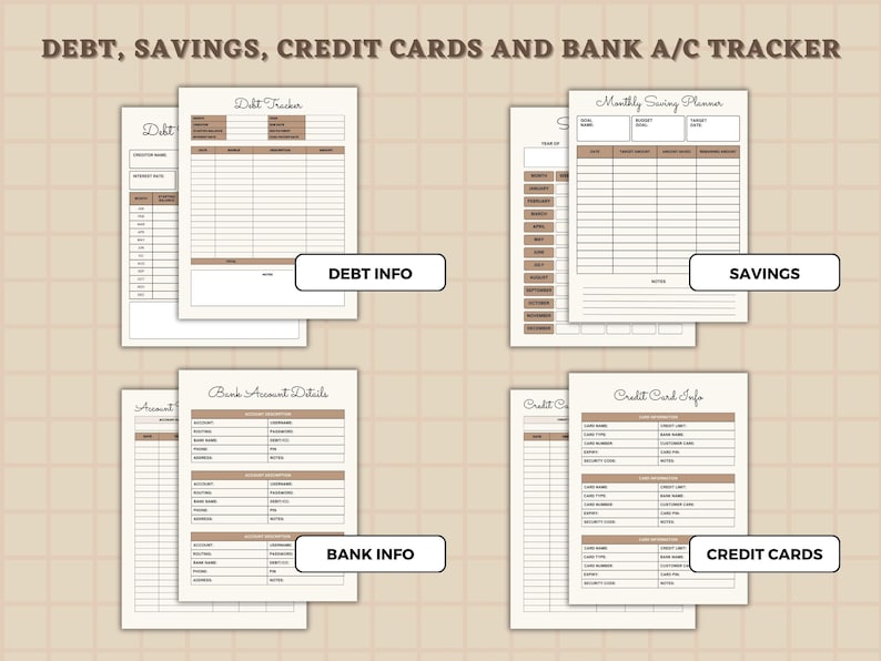 Budget Planner Printable PDF, Financial Planner Printable, Budgeting Binder, Finance Tracker Bundle, Paycheck Budget Template, Canva Edit.