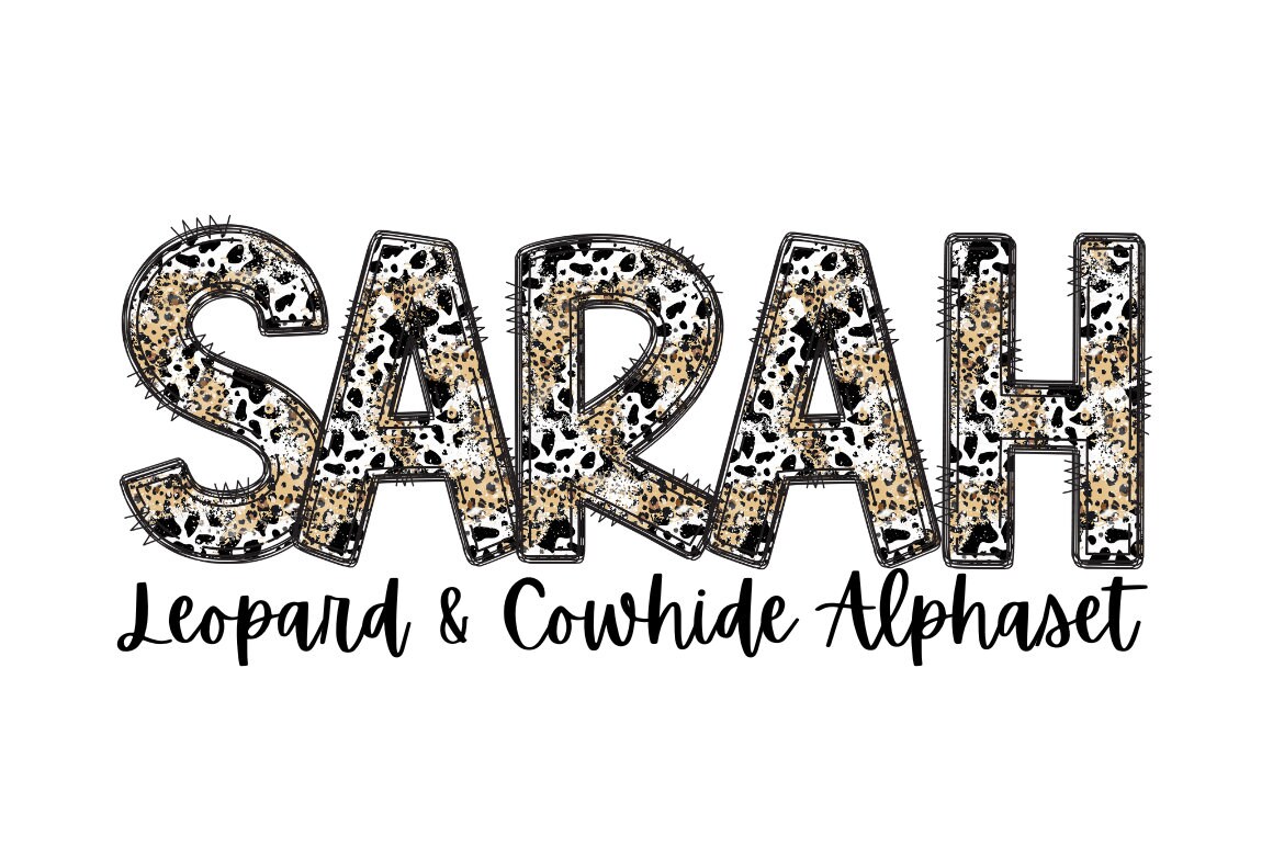 Cowhide Print Alphabet Letters Bundle, Leopard Print, Bleach Western ...