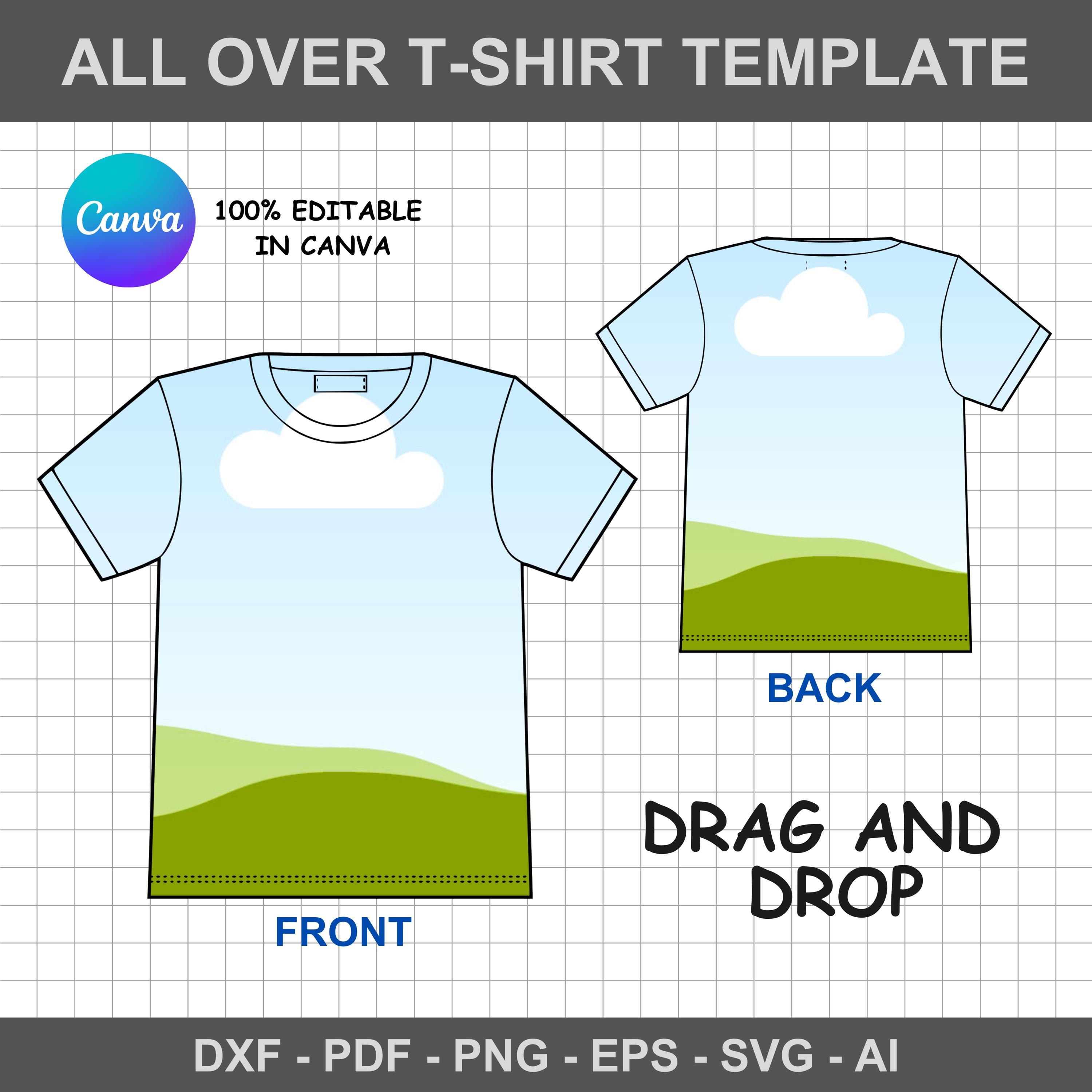 All Over T-Shirt Template, TShirt Outline Template svg, T-Shirt Outline, T-Shirt Outline svg, T-Shirt Sublimation Blank Template.