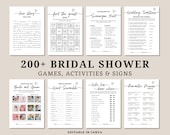 Bridal Shower Game Bundle, Minimalist Bridal Shower Games, Modern Bridal Shower Games Canva Edit, minimal shower games, bridal games bundle.