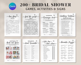 Paquete de juegos minimalistas para despedida de soltera, plantilla moderna de Canva (descarga digital)