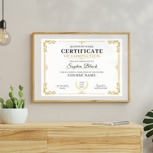 Certificate Of Completion Template, Editable Training Certificate, Printable Makeup Artist Lashes Certificate, Canva Template, Digital