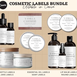 Stylish Cosmetic Product Label | Bottle Label Design | Essential Oil Label | Label Canva Bottle | Canva Product Label | Jar Skincare Label