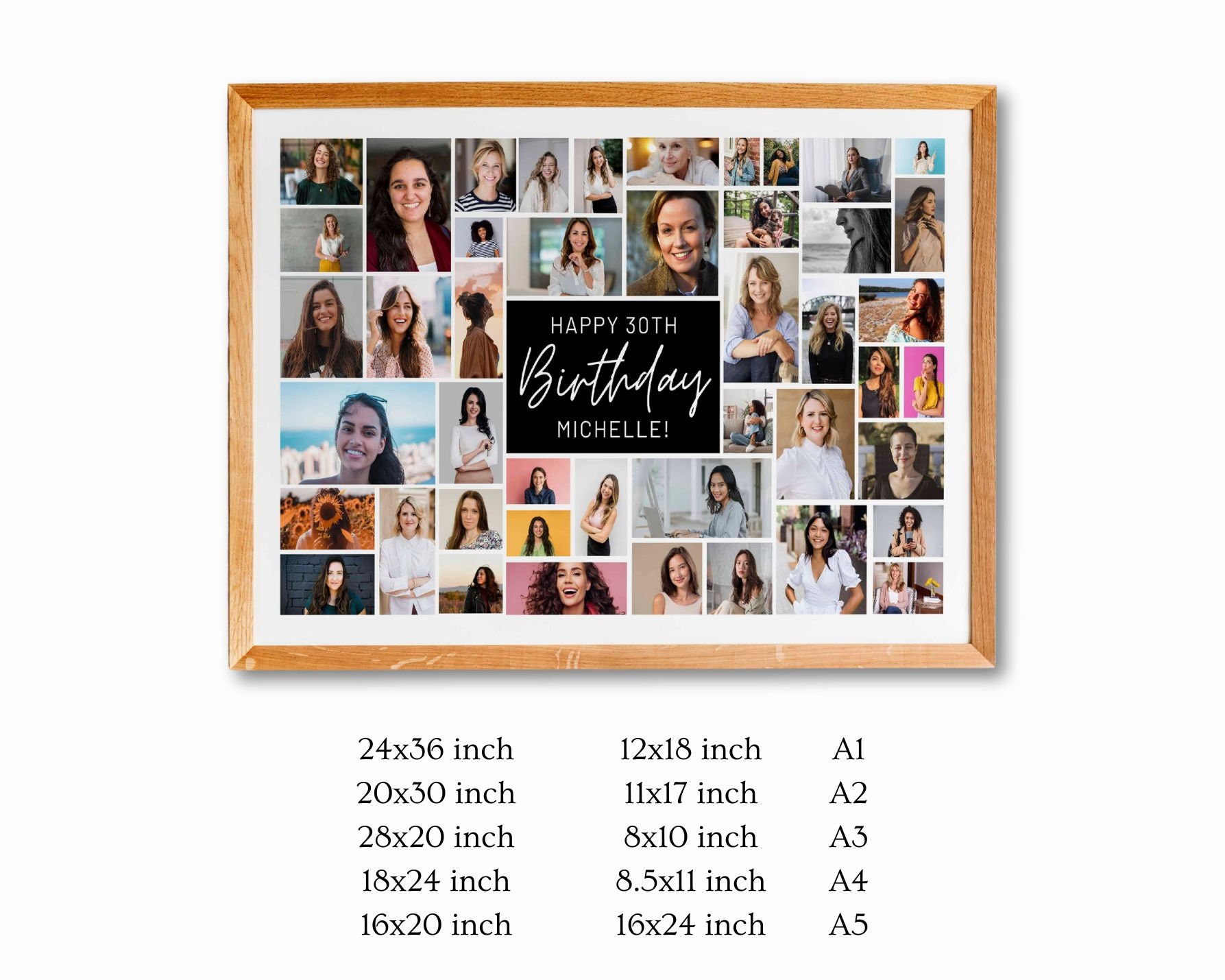 Birthday Photo Collage Template, Photo Gift Collage Template for 45
