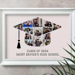 Graduation Photo Collage, Class of 2024 Graduation Collage, Graduation Cap Collage, Class of 2024, Grad Photo Senior Gift Picture Collage.