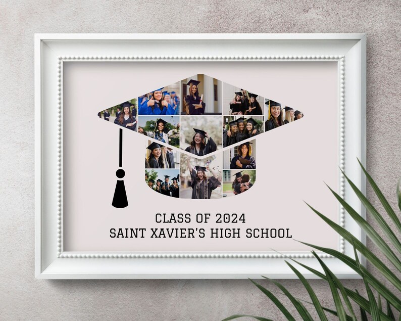 Graduation Photo Collage, Class of 2024 Graduation Collage, Graduation Cap Collage, Class of 2024, Grad Photo Senior Gift Picture Collage.