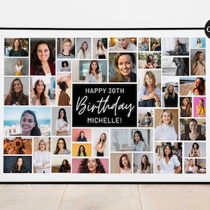 Geburtstag Foto Collage Vorlage, Foto Geschenk Collage Vorlage für 45 Fotos, druckbare Geburtstag Geschenk Collage, Geburtstag Foto Collage, Geschenk