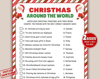 Edizione natalizia: Tradizioni in tutto il mondo, Gioco per feste di Natale, Gioco per iniziare una festa, Gioco per le feste di Natale, Serata di giochi per riunirsi a Natale.