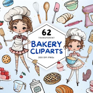 Bakery Clipart, Mom Baking PNG, Cookies Cute Pastries PNG, Bake Off Art, Baking Clipart, Baking Girl PNG, Bakery Life PNGs, Cake Clipart.