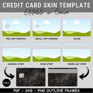 Creditcard skin sjabloon canva, debet creditcard sjabloon svg, creditcard sticker, kaart skin, cricut, PNG - SVG - PDF, Canva bewerkbaar.