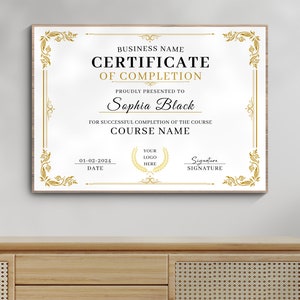 Certificate Of Completion Template, Editable Training Certificate, Printable Makeup Artist Lashes Certificate, Canva Template, Digital