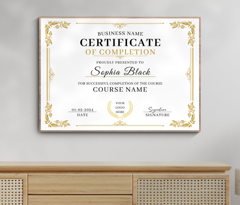 Certificate Of Completion Template, Editable Training Certificate, Printable Makeup Artist Lashes Certificate, Canva Template, Digital