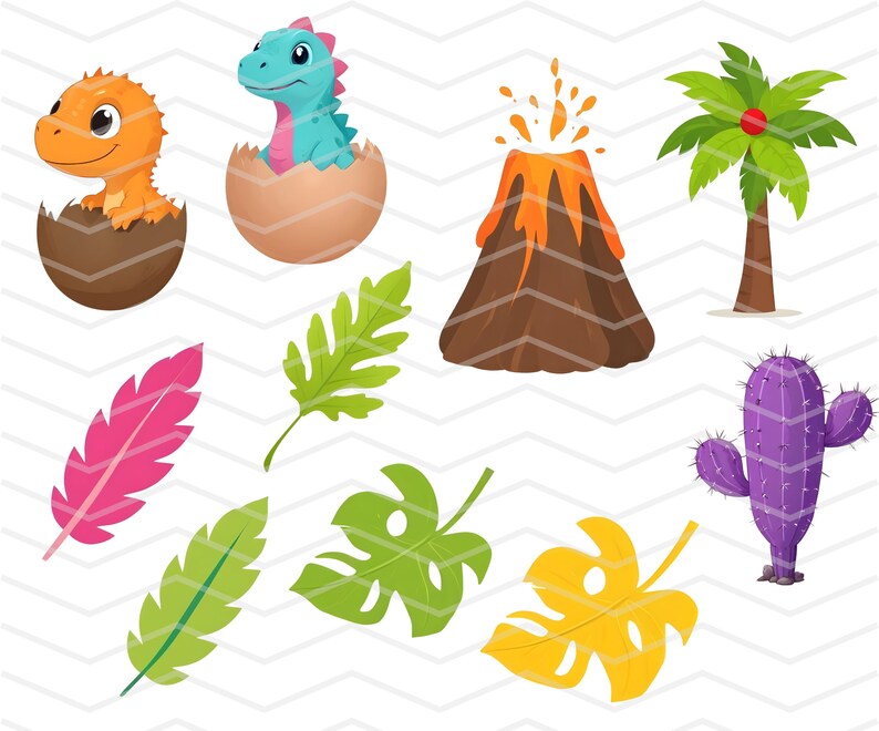30 Dinosaur Clipart, Cute Dinos Clipart, Scrapbook printable Commercial Use. T-rex, Triceratops, brontosaurus, stegosaurus graphics PNG