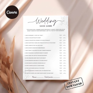 Wedding Shoe Game | Fun Couple Game | Couples Shoe Game | Bridal Shower Game | Couples Wedding Shower Game | Editable Template