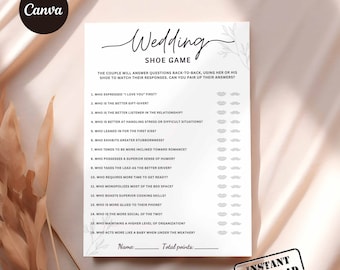 Wedding Shoe Game | Fun Couple Game | Couples Shoe Game | Bridal Shower Game | Couples Wedding Shower Game | Editable Template