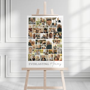 Editable Funeral Photo Collage Template, Memorial Poster program, Funeral Welcome Sign Template, Celebration of Life, In Loving Memory.