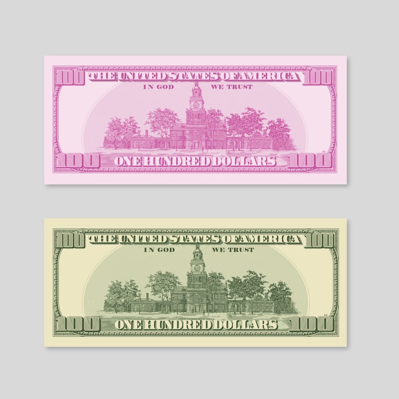 100 Dollar Bill Template, Custom Game Party Play Money, Add Your Text ...