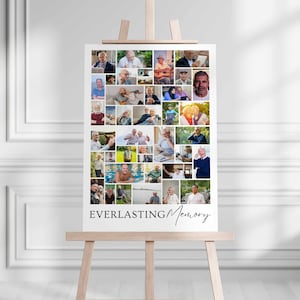 Funeral Photo Collage Sign Templates, Memorial Poster Size, Funeral Welcome Sign Template, Celebration of Life, In Loving Memory, Canva.