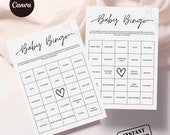 Baby Shower Bingo | 60 Prefilled Baby Bingo Box | Baby Shower Game Printable | Baby Bingo Printable | Baby Bingo Template | Editable