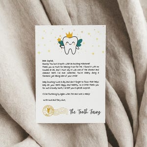 Editable Tooth Fairy Receipt Printable Certificate, Tooth Fairy Printable, Realistic Tooth Fairy Letter, Kids Tooth Fairy Letter, Lost Tooth