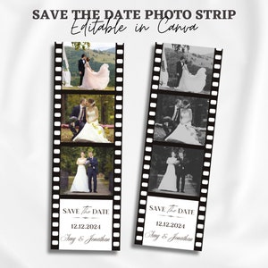 Salve a tira de fotos da data | Cabine de fotos salve a data | Sobreposição de cabine fotográfica de casamento | Casamento de tira de foto | Editar Canva | Tira de cabine fotográfica