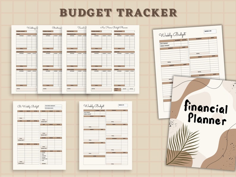 Budget Planner Printable PDF, Financial Planner Printable, Budgeting Binder, Finance Tracker Bundle, Paycheck Budget Template, Canva Edit.
