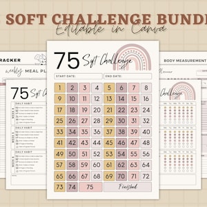 75 Soft Challenge Tracker, Daily 75 Soft Challenge journal, 75 Soft Challenge, 75 Day Challenge Printable, Fitness Journal, Habit Tracker