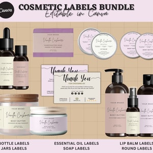 Stylish Cosmetic Product Label | Bottle Label Design | Essential Oil Label | Label Canva Bottle | Canva Product Label | Jar Skincare Label