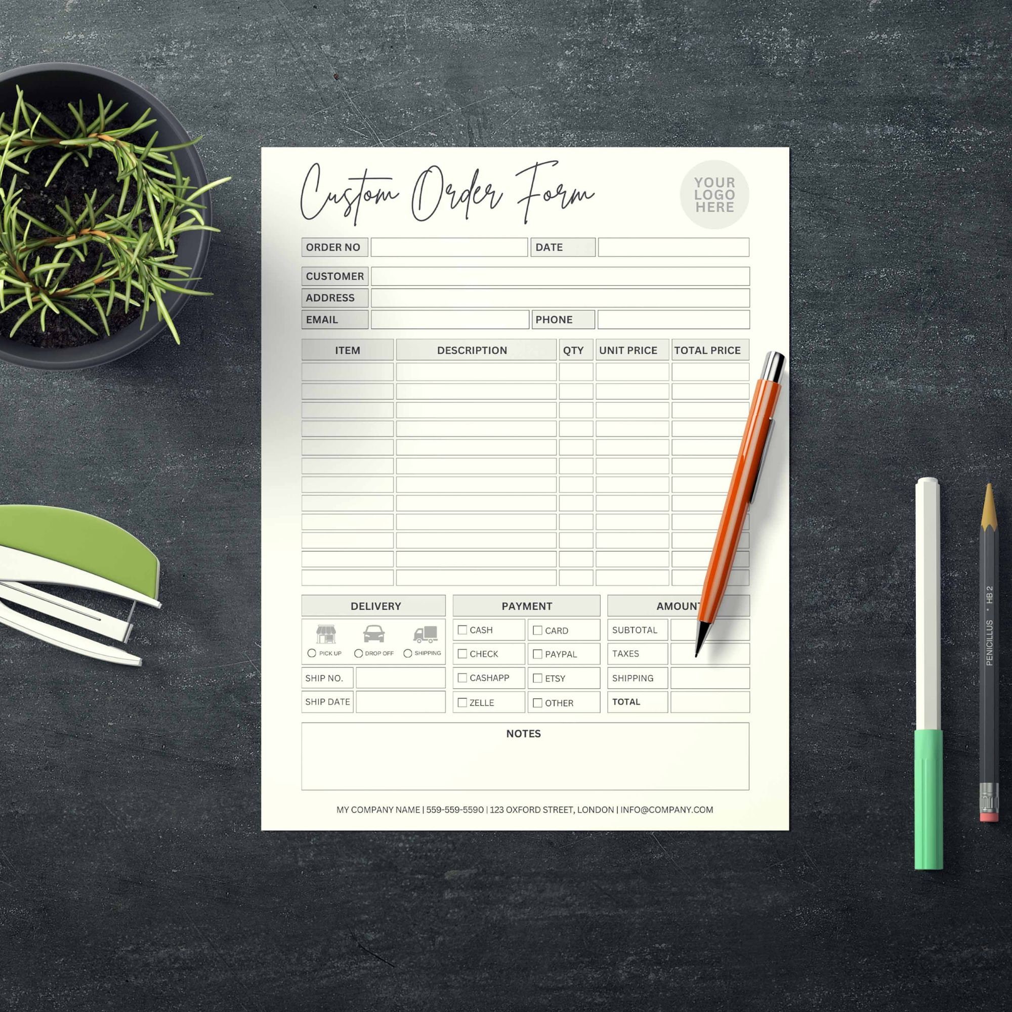 Order Form Editable | Crafters Order Form Template | Etsy Shop Craft ...
