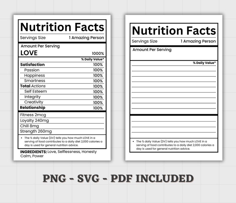 Nutrition Facts Template, Nutrition Facts PNG, Birthday Nutrition Facts Template, Nutrition facts SVG, Nutrition Facts Mug, Nutrition Facts, Nutrition Facts Mugs, Nutrition Facts PNG, Chips Bag Nutrition, Nutrition Facts Label